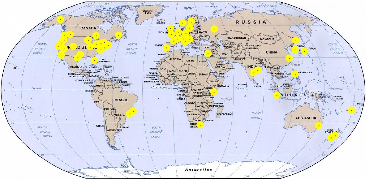 Map of Egg Host Sites
